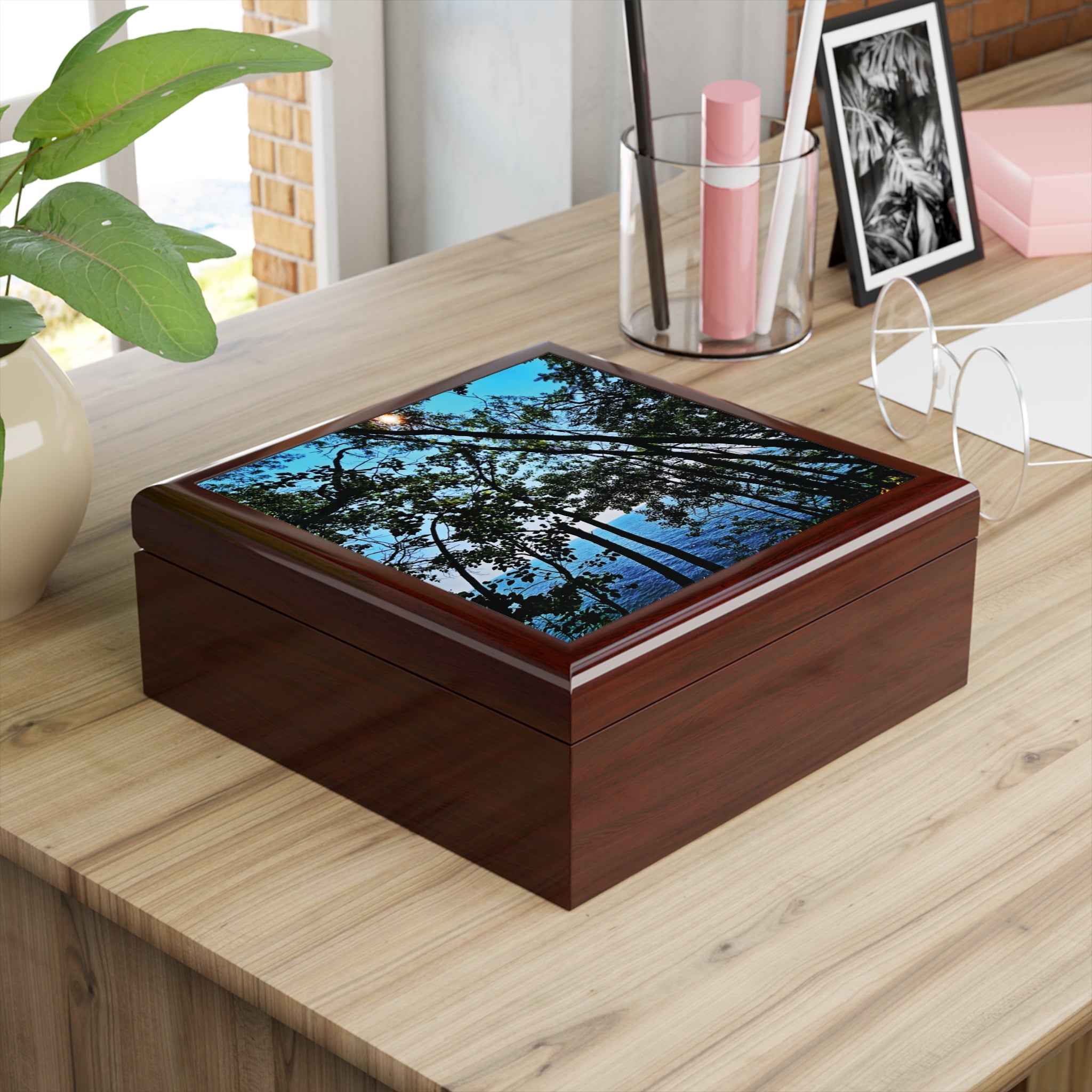 Blue Beyond the Branches Jewelry Box