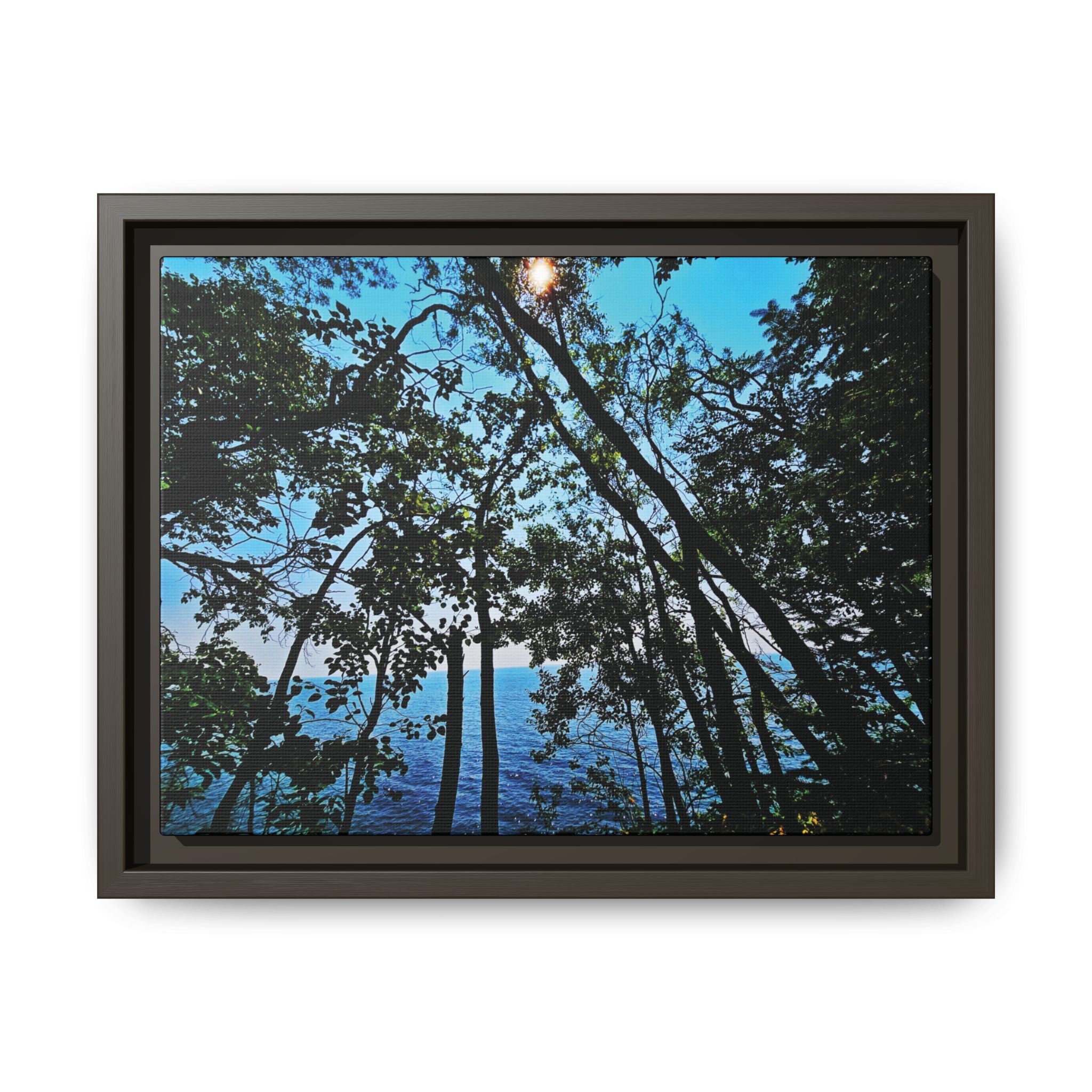 Blue Beyond the Branches Framed Matte Canvas Wall Art