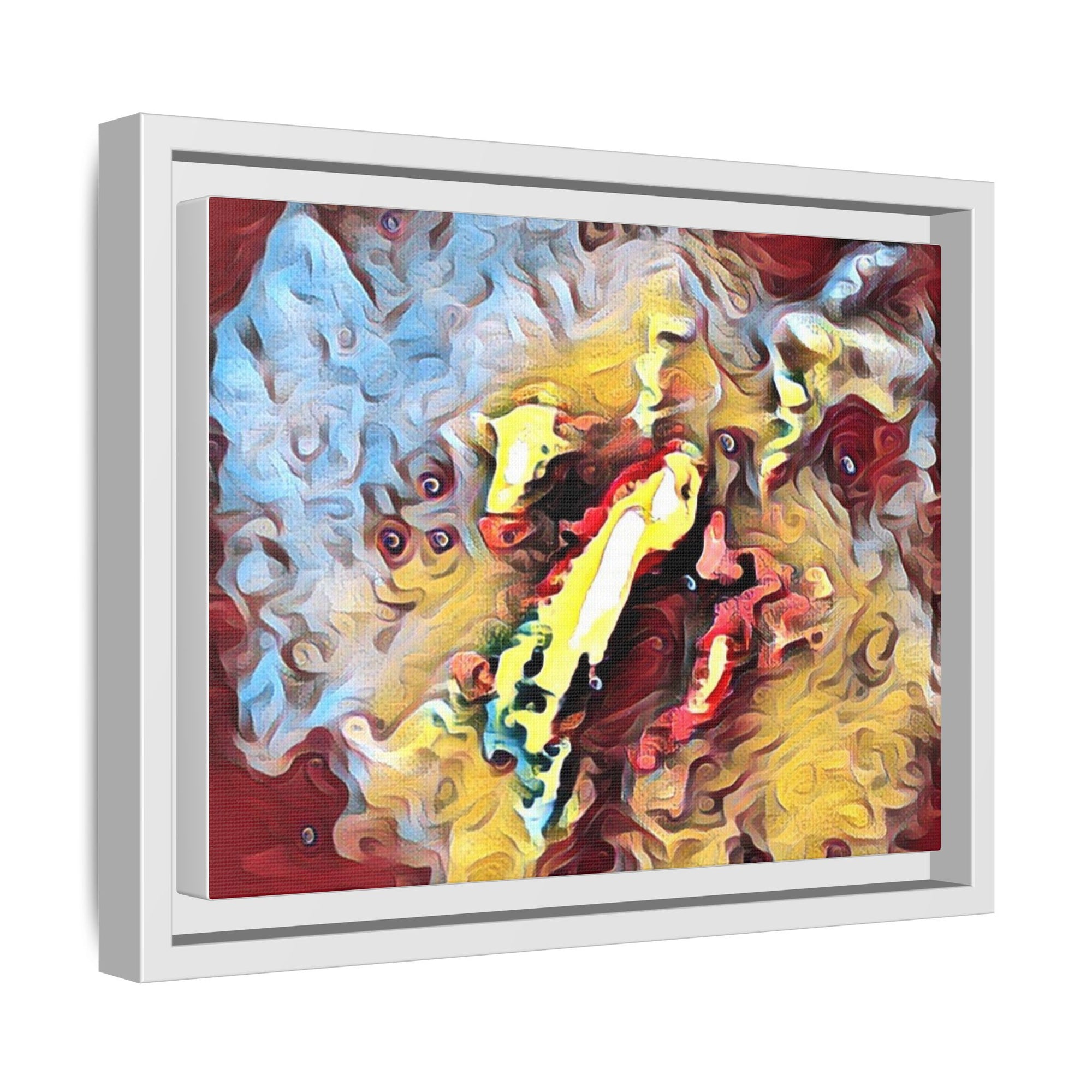Framed Abstract Canvas Art, Colorful Wall Decor, Modern Home Accent, Unique Gift for Art Lovers, Vibrant Artwork for Living Room