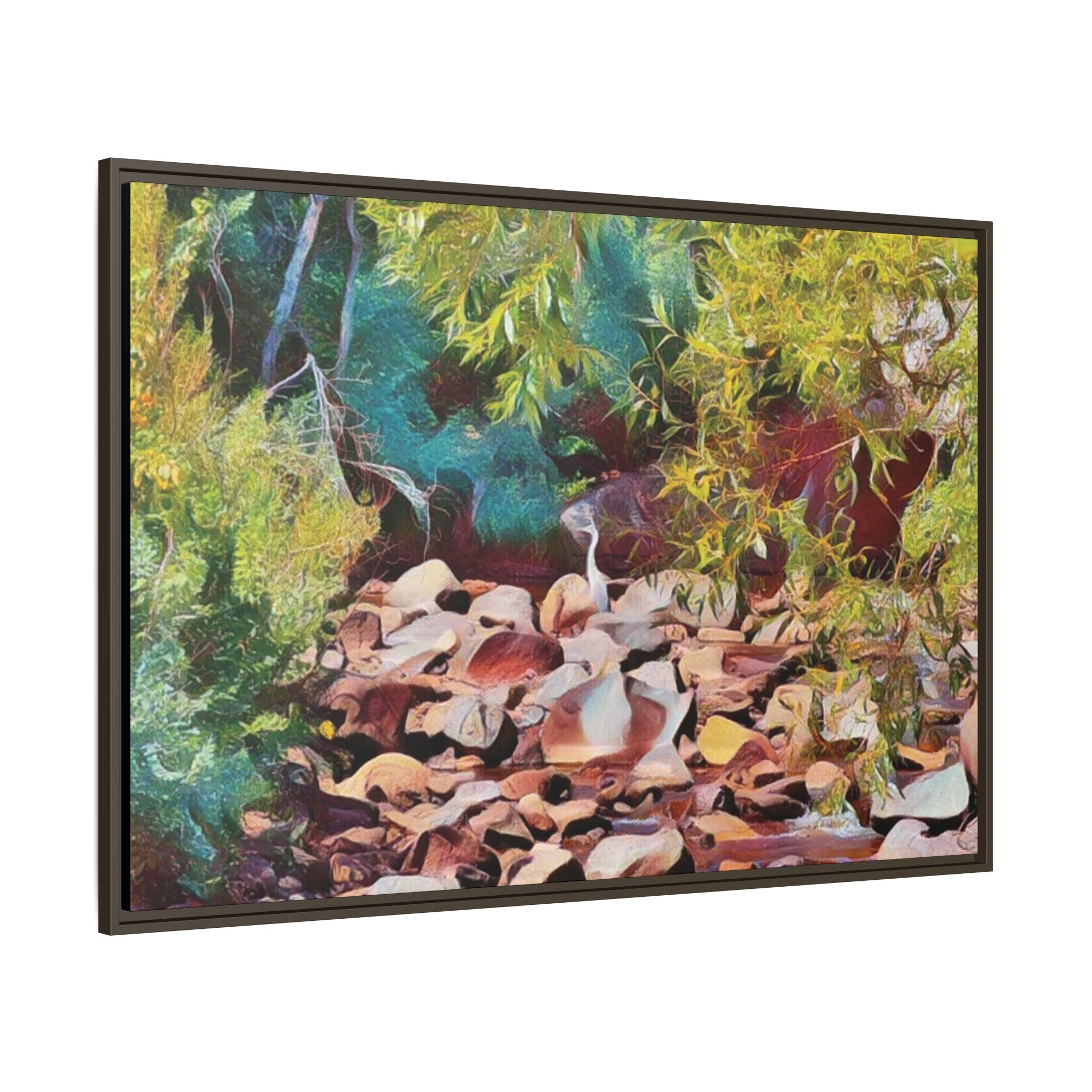 Where Stillness Hunts Framed Matte Canvas Art Print