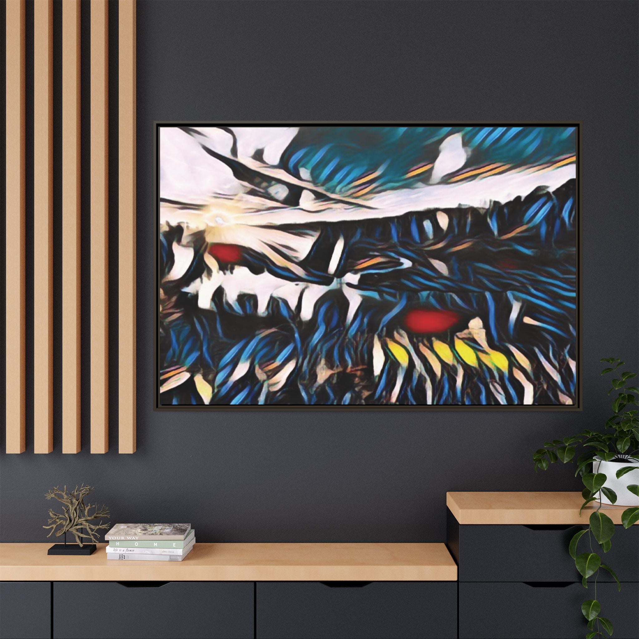 Gooseberry River Meander Bend Framed Abstract Art Print