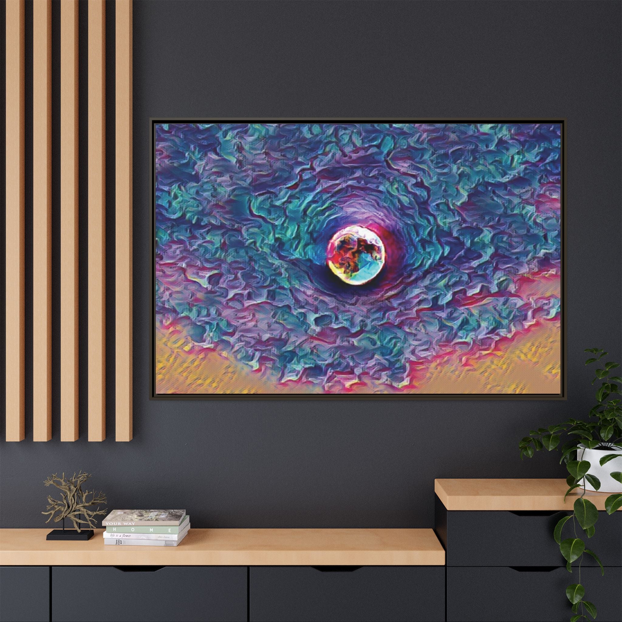 Full Sturgeon Moon Framed Canvas Art Print