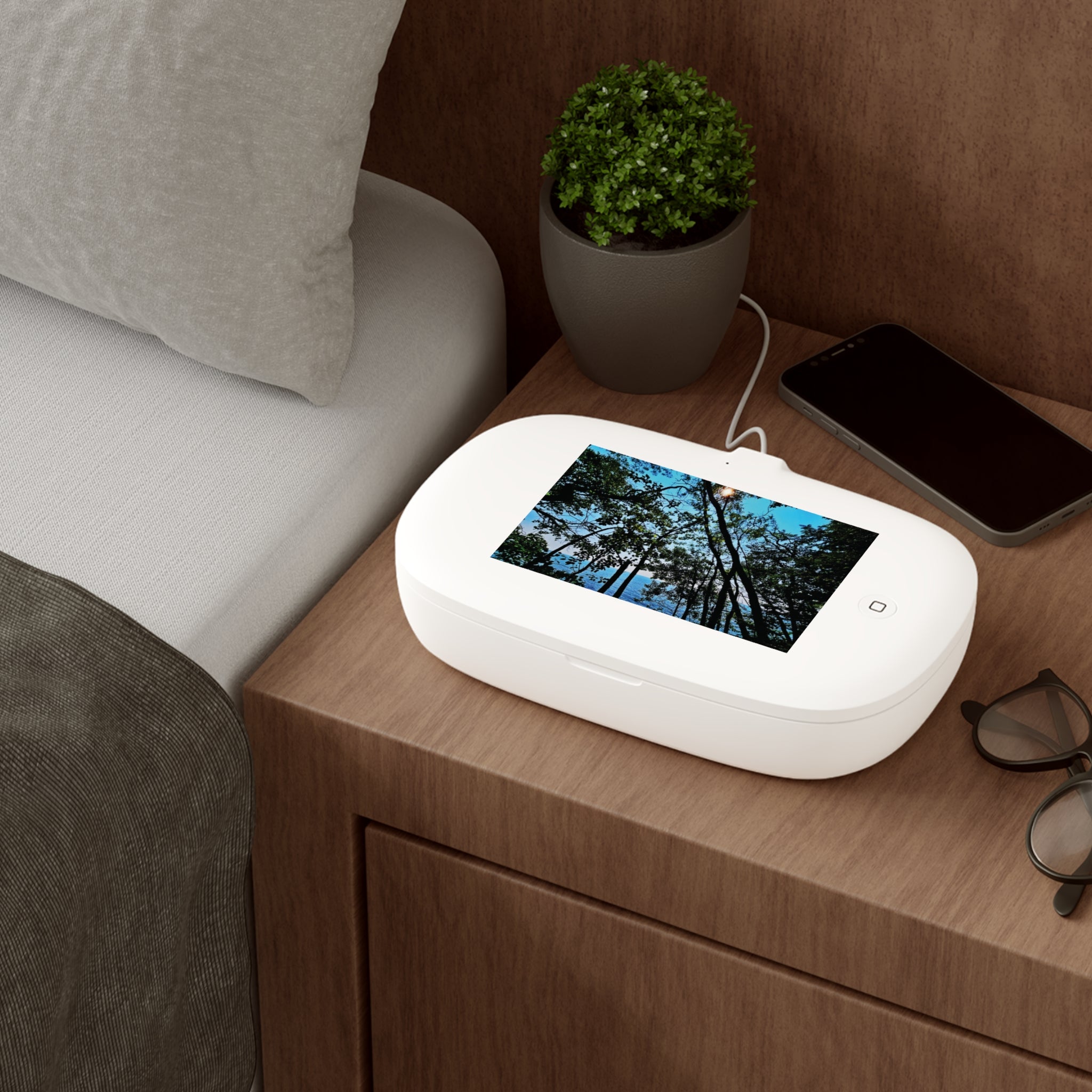 Blue Beyond the Branches UV Phone Sanitizer with Wireless Charging