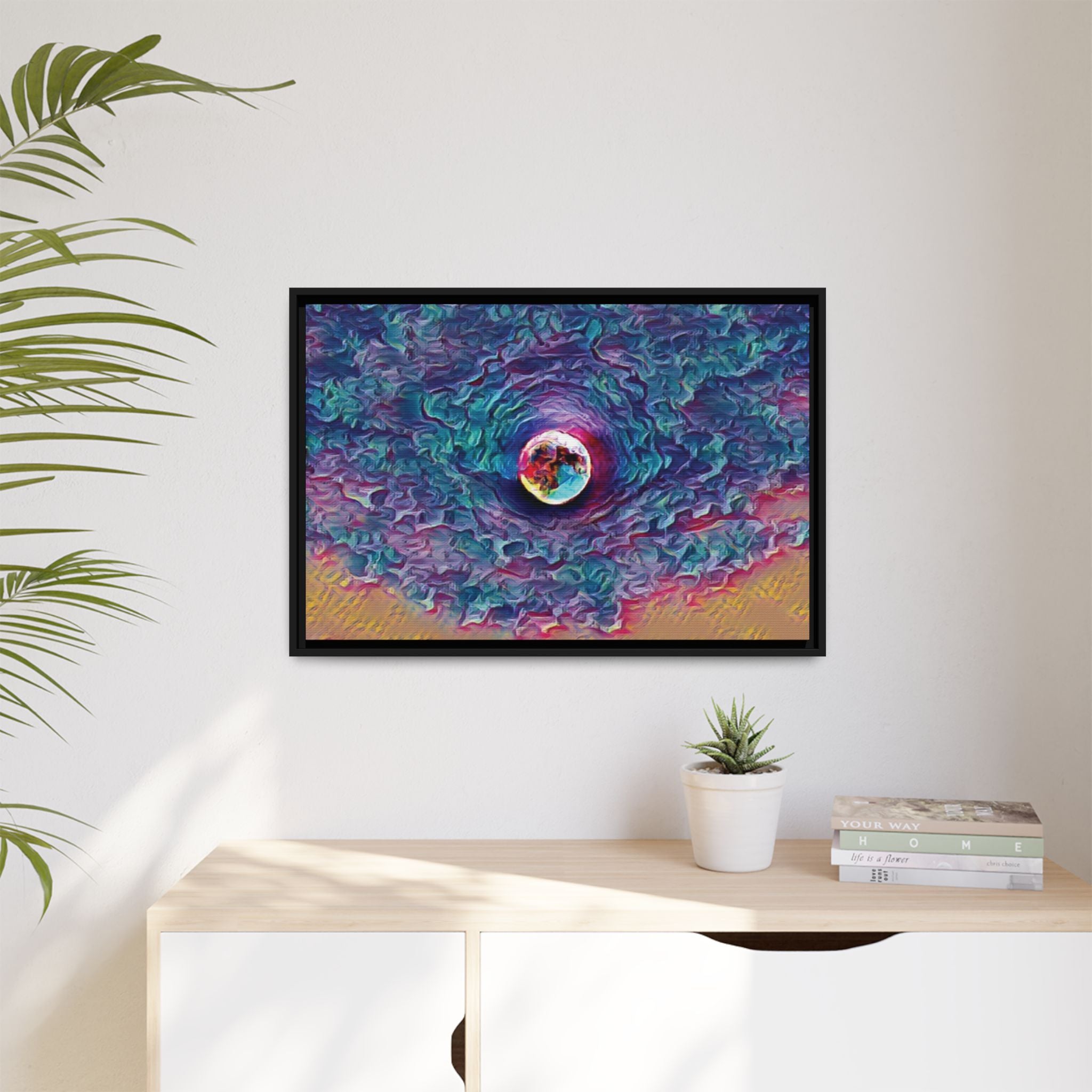 Full Sturgeon Moon Framed Canvas Art Print