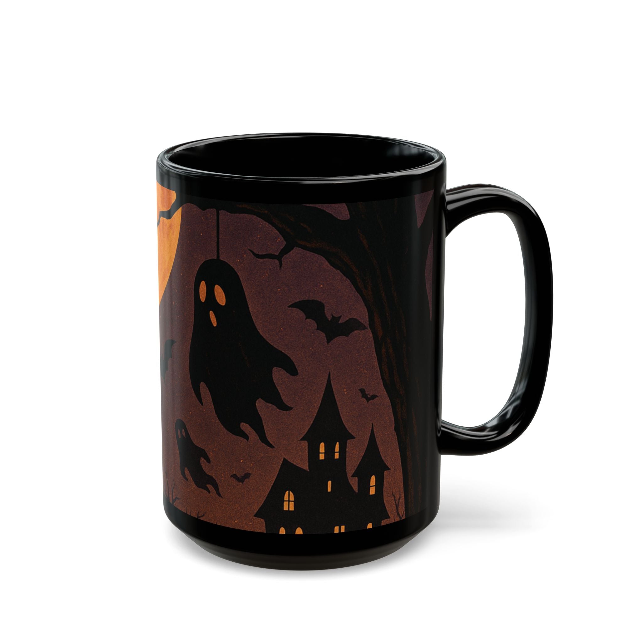 Halloween Ghostly Black Mug