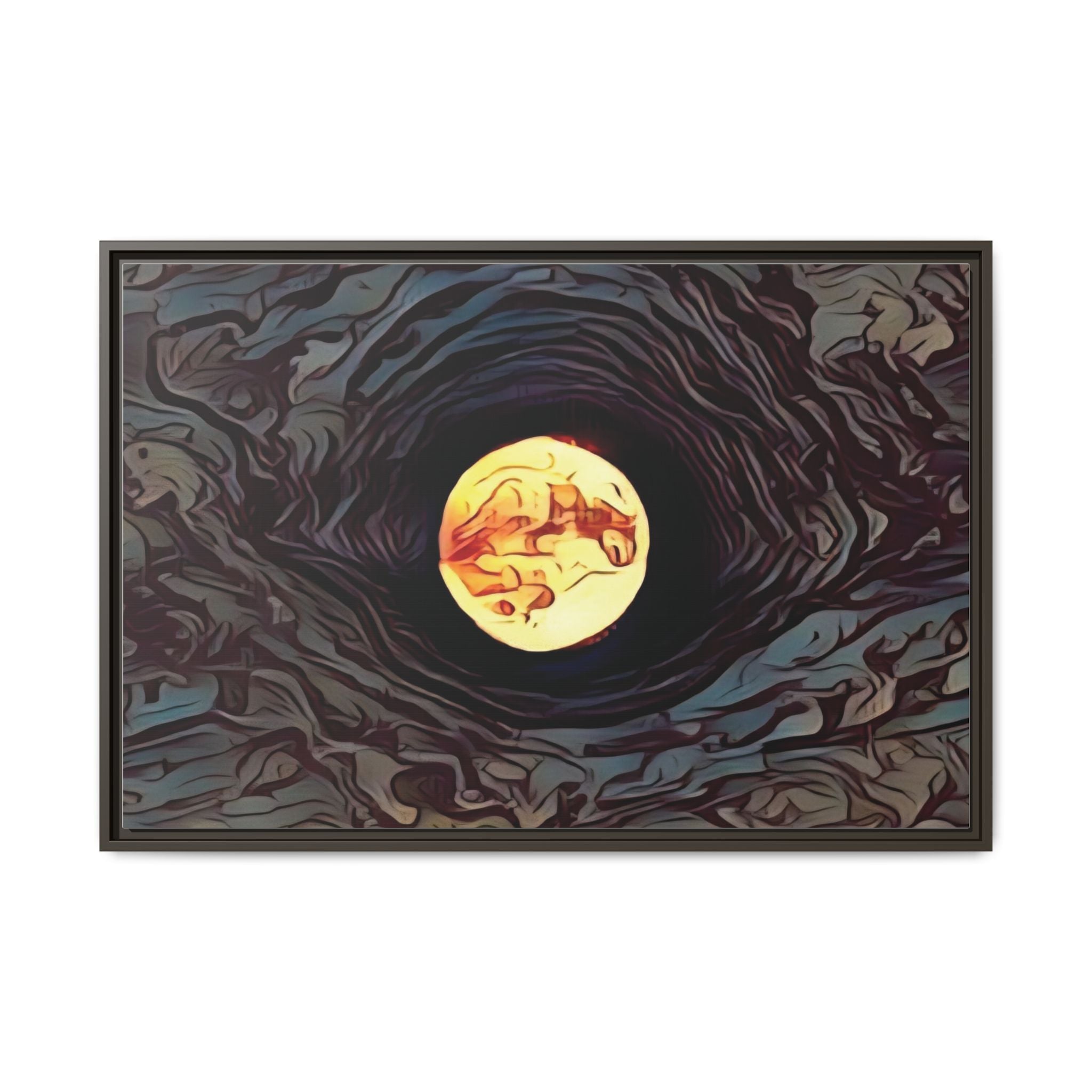 Full Sturgeon Moon Abstract Framed Canvas Art Print