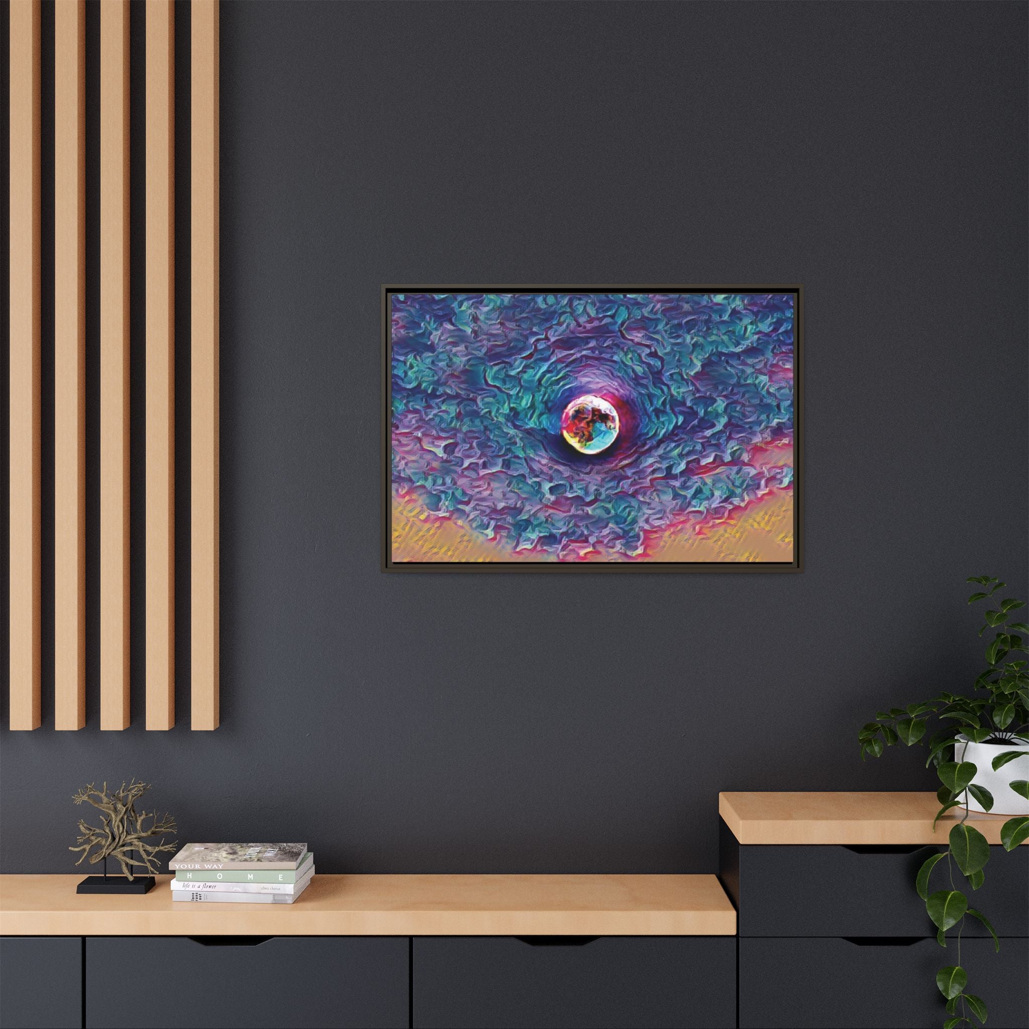 Full Sturgeon Moon Framed Canvas Art Print