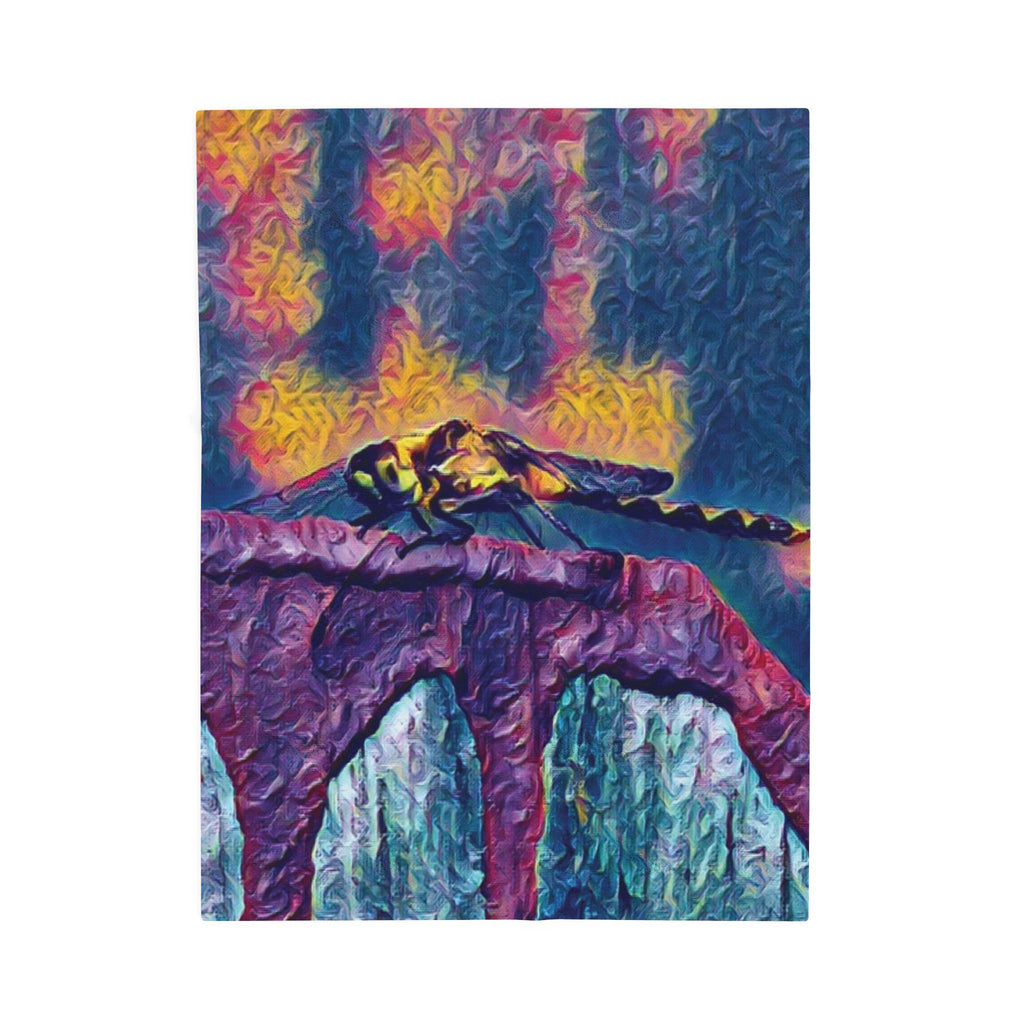 Sentinel of the Crimson Arch Velveteen Plush Blanket