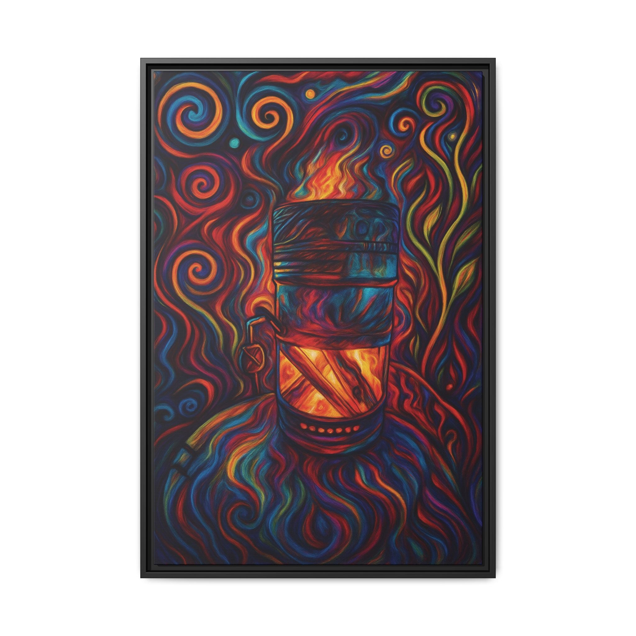 Inferno Core Framed Canvas Art