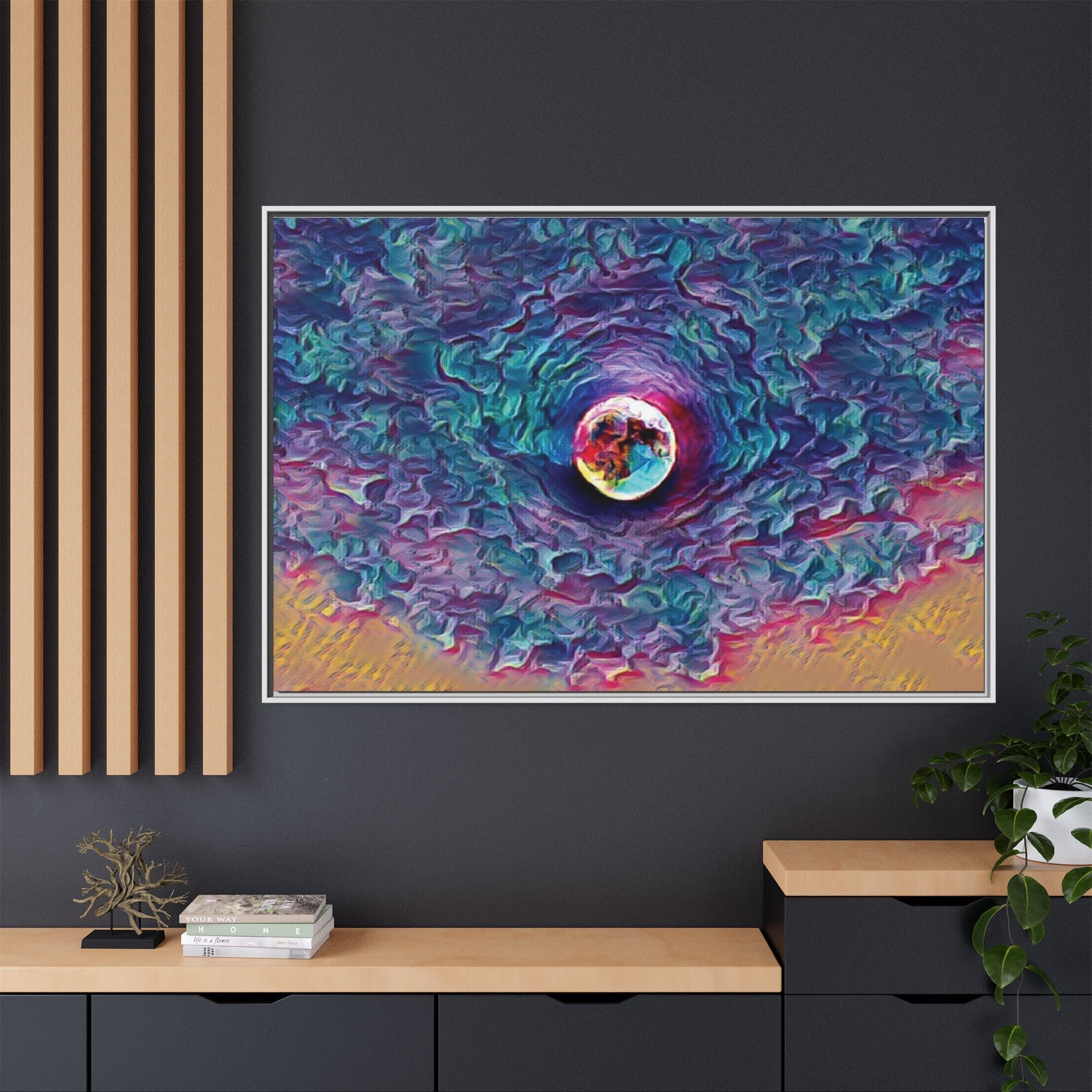 Full Sturgeon Moon Framed Canvas Art Print
