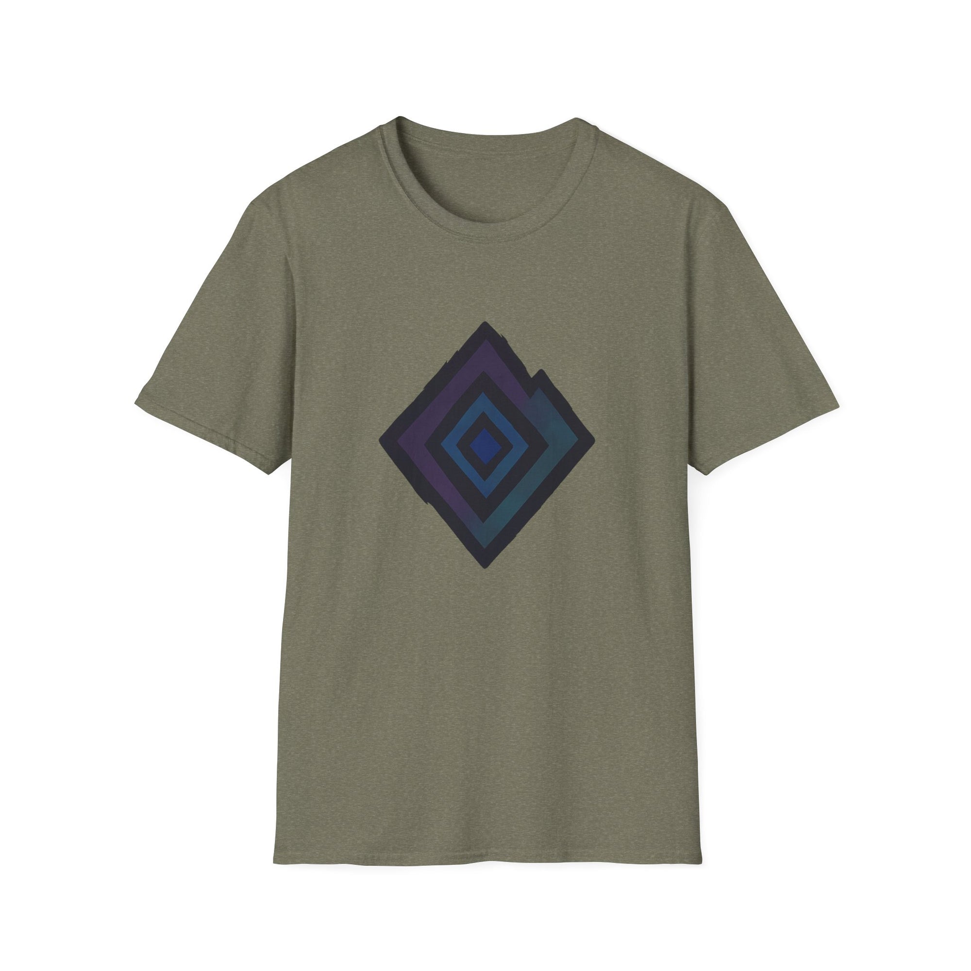 Geometric Art Unisex Softstyle T-Shirt, Comfortable Tee, Casual Wear, Gift for Artsy Friends, Weekend Outfit, Everyday Fashion