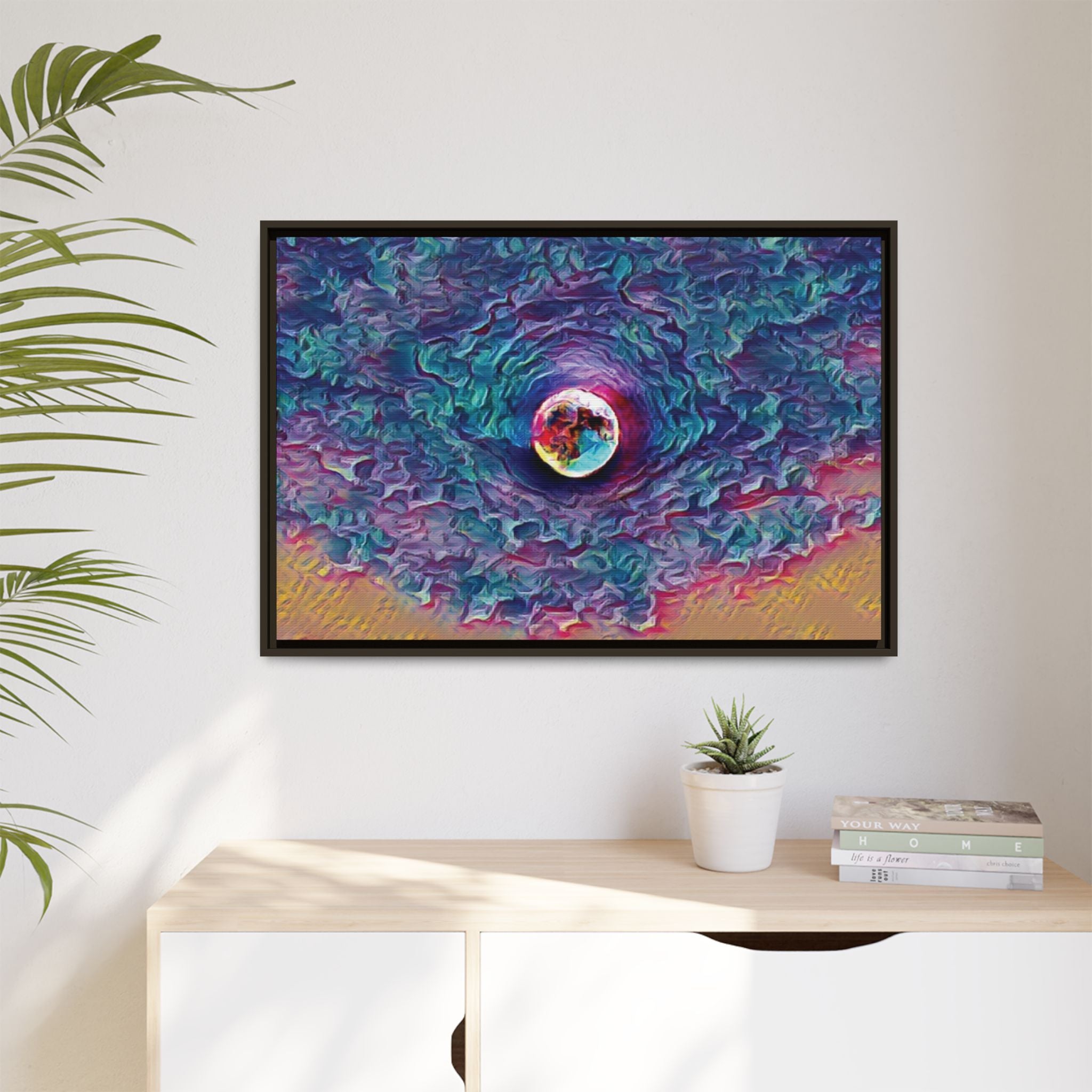 Full Sturgeon Moon Framed Canvas Art Print