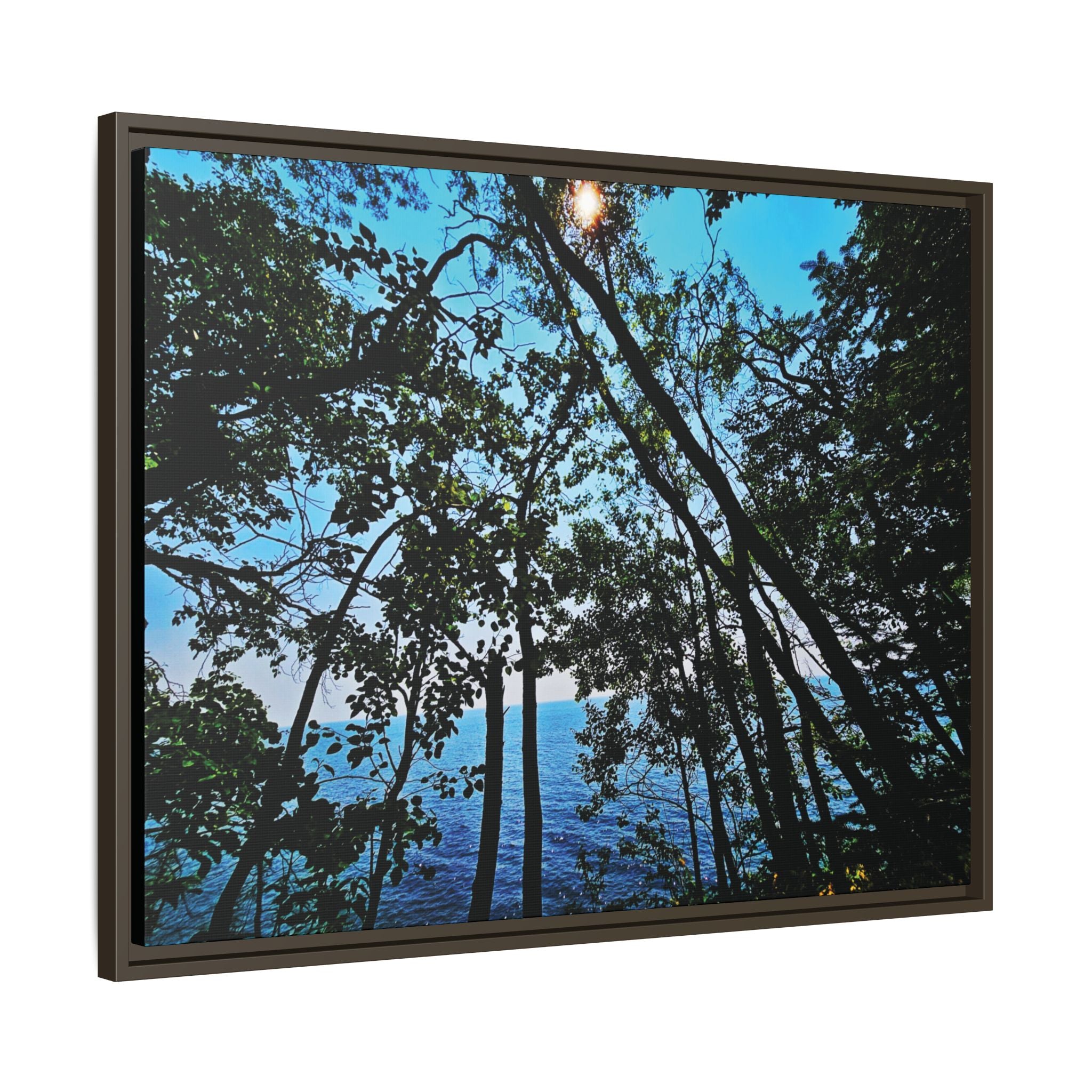 Blue Beyond the Branches Framed Matte Canvas Wall Art