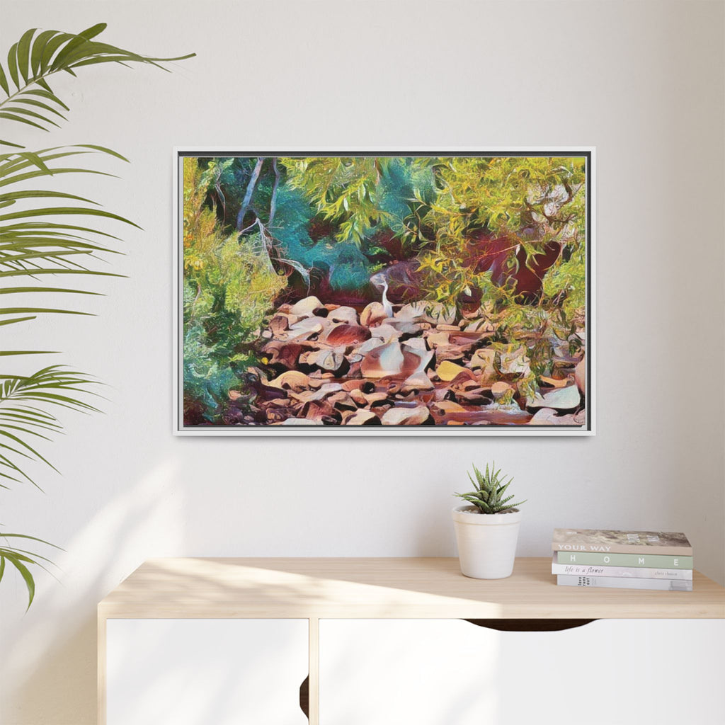 Where Stillness Hunts Framed Matte Canvas Art Print