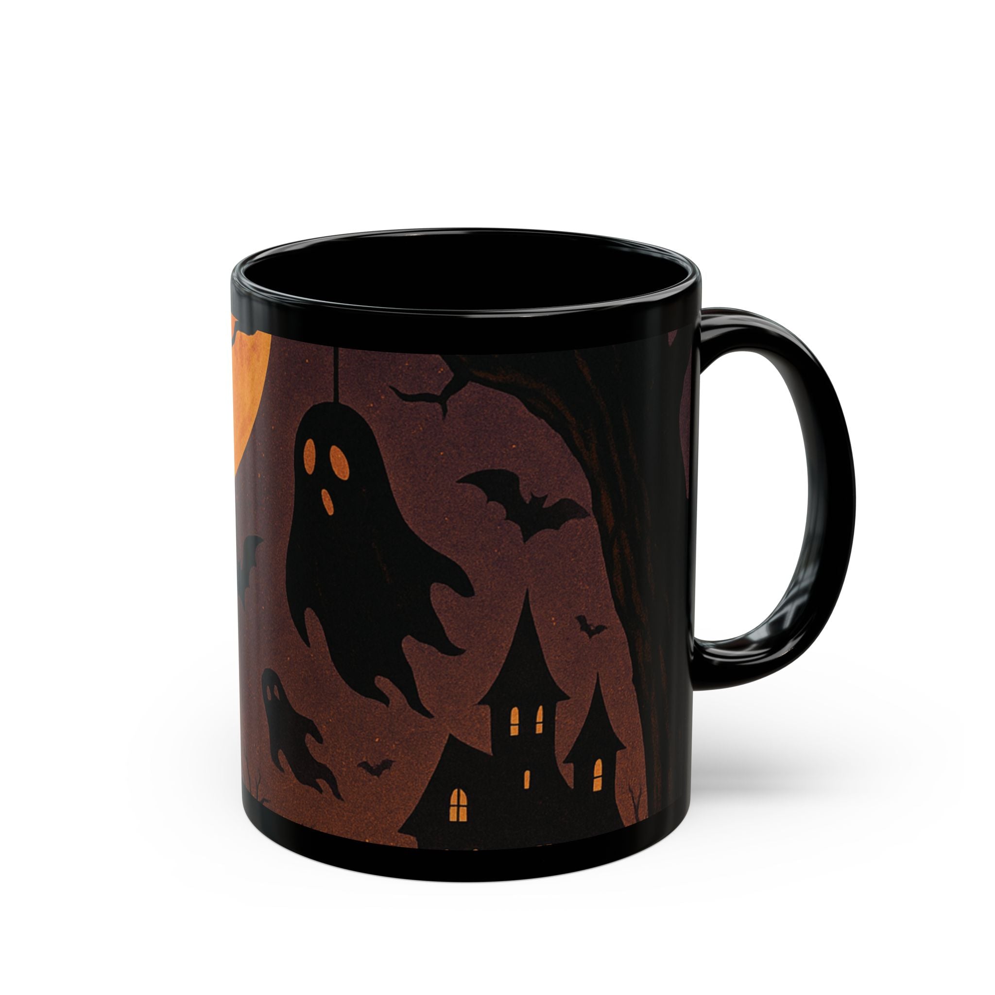 Halloween Ghostly Black Mug
