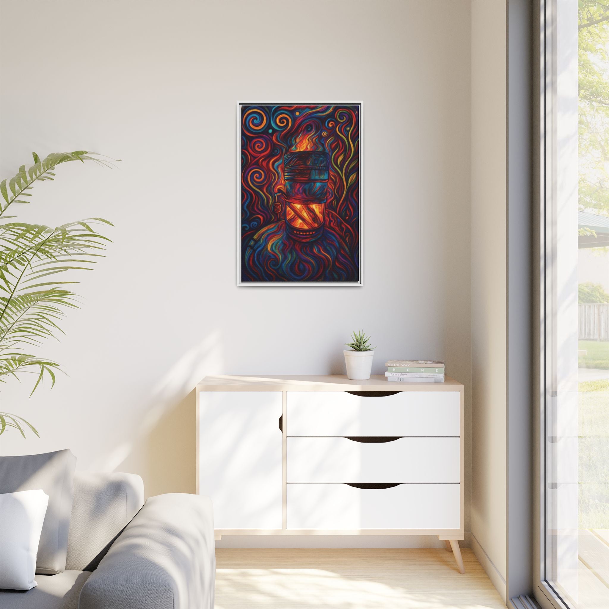 Inferno Core Framed Canvas Art